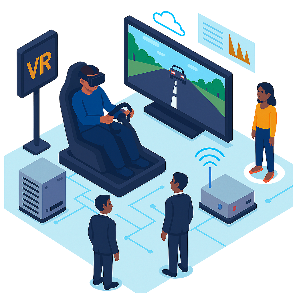 VR-Road floating website graphic